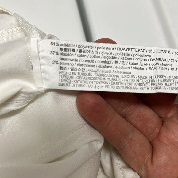 ZARA SILKY WIDE LEG DOUBLE CARGO TROUSERS PANTS SIZE SMALL WHITE - Picture 12 of 12